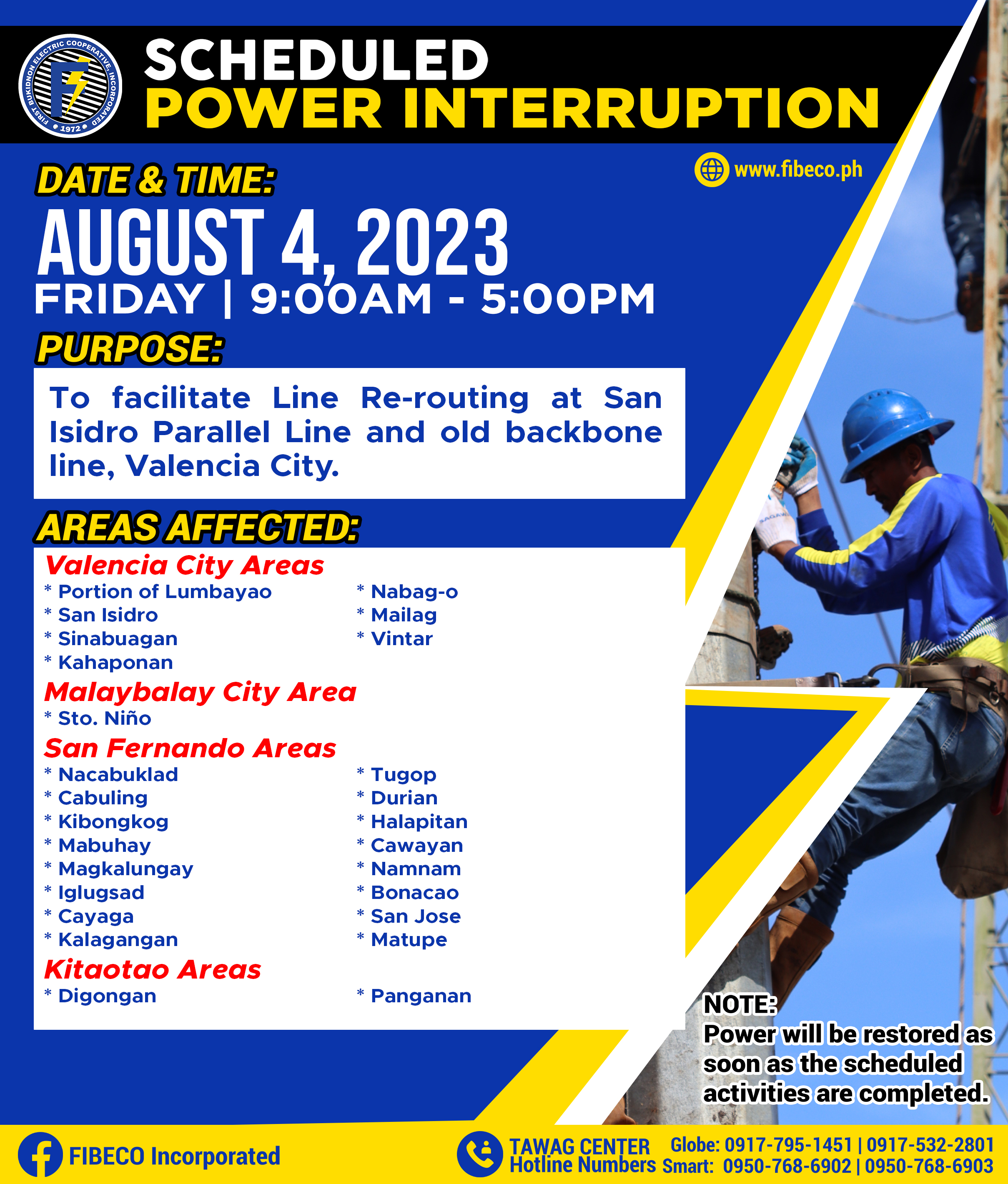 Power interuption AUGUST 4, 2023 | FRIDAY