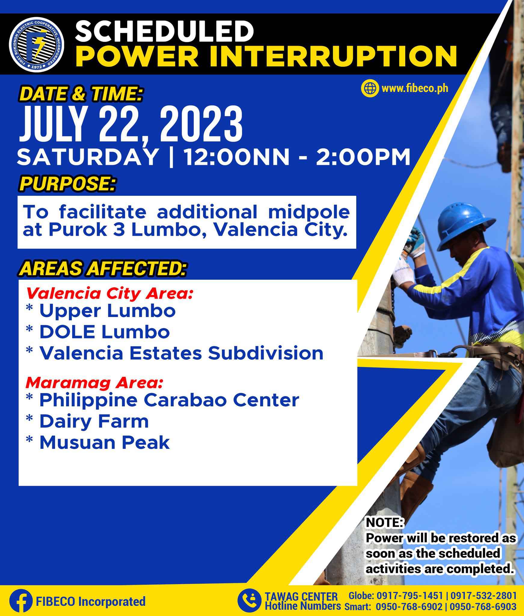 Power interuption JULY 22, 2023 | SATURDAY