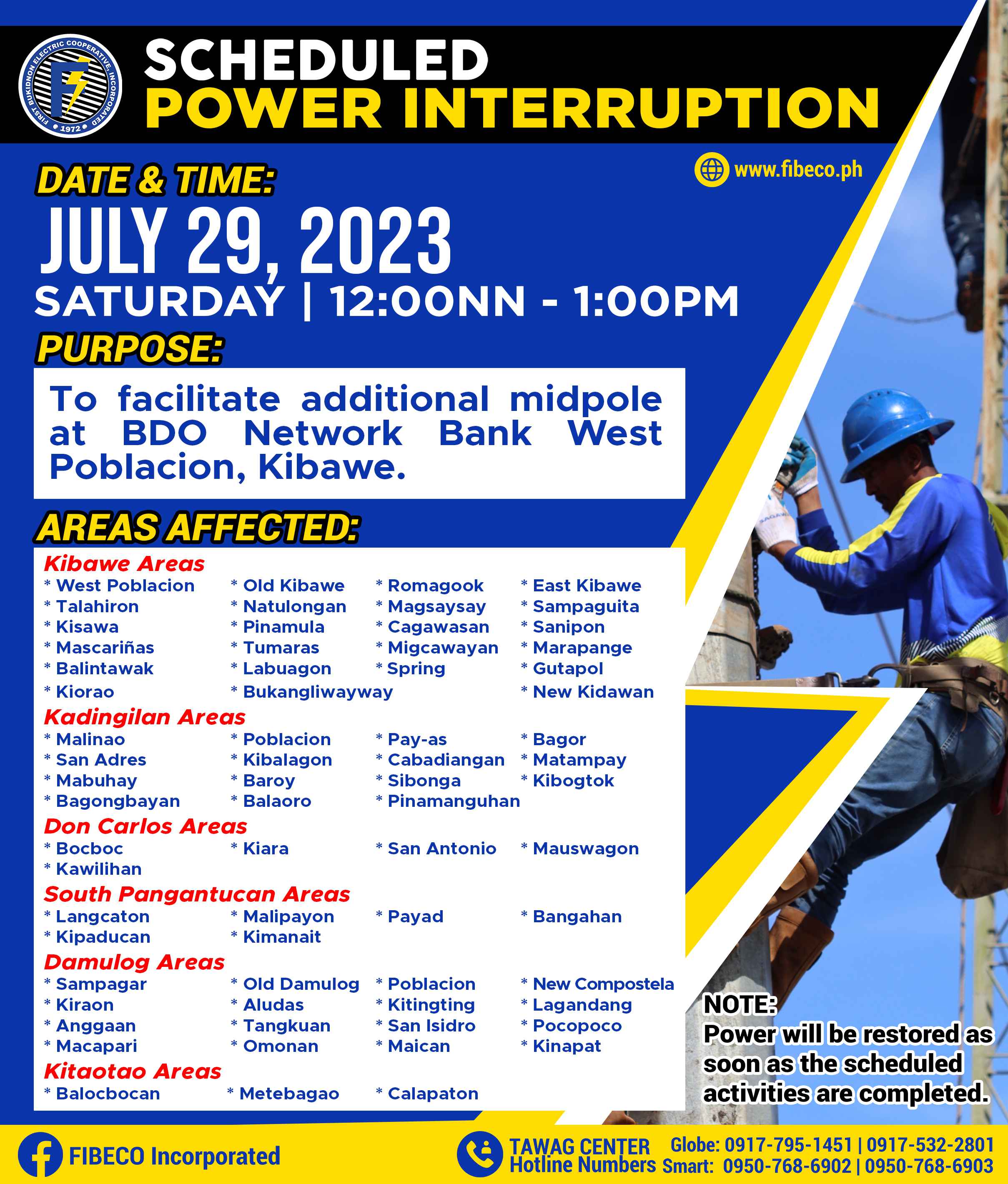 Power interuption JUNE 29, 2023 | SATURDAY